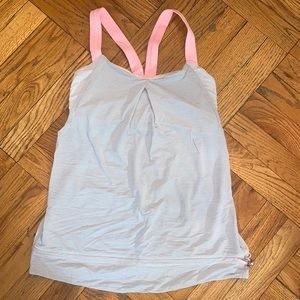 Lululemon Gray with Pink straps tank top